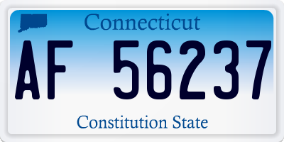 CT license plate AF56237
