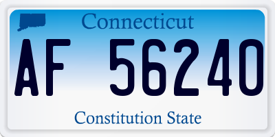 CT license plate AF56240