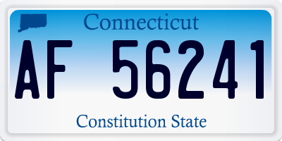 CT license plate AF56241