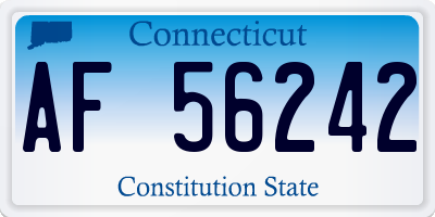CT license plate AF56242