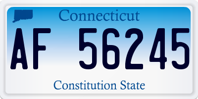 CT license plate AF56245