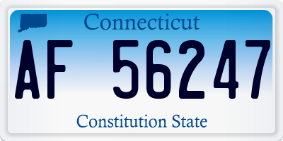 CT license plate AF56247
