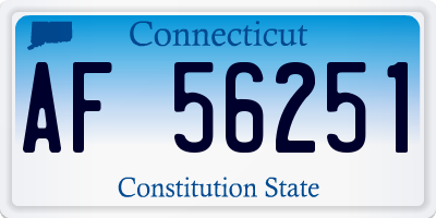 CT license plate AF56251