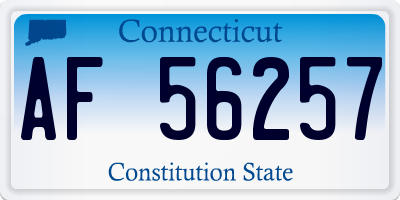 CT license plate AF56257