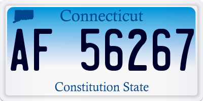 CT license plate AF56267