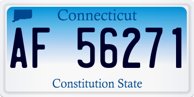 CT license plate AF56271