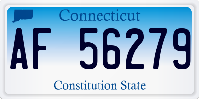 CT license plate AF56279