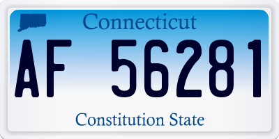 CT license plate AF56281