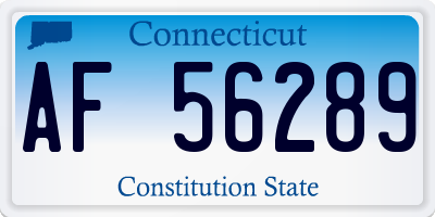CT license plate AF56289