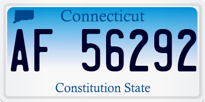 CT license plate AF56292