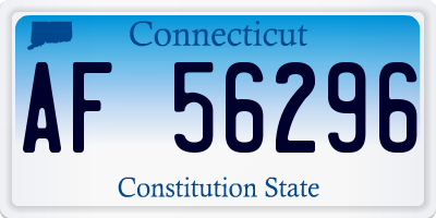 CT license plate AF56296
