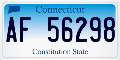 CT license plate AF56298