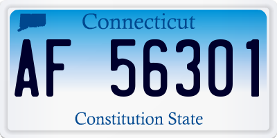 CT license plate AF56301