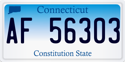 CT license plate AF56303