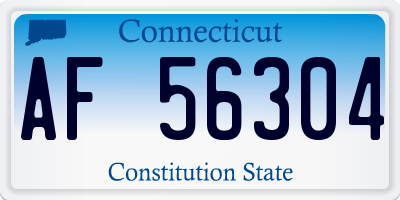 CT license plate AF56304