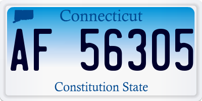 CT license plate AF56305