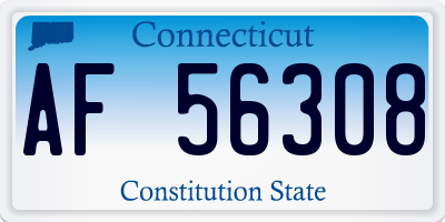 CT license plate AF56308