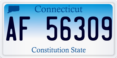 CT license plate AF56309