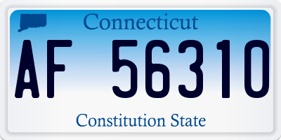 CT license plate AF56310