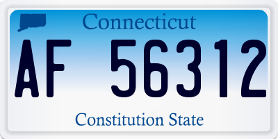 CT license plate AF56312
