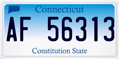 CT license plate AF56313
