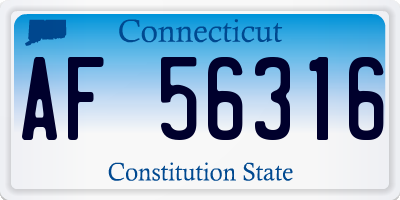 CT license plate AF56316