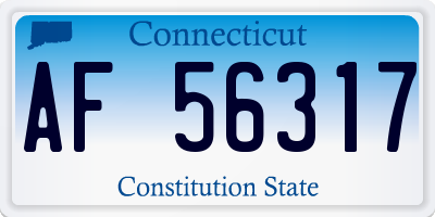 CT license plate AF56317