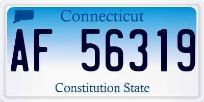 CT license plate AF56319