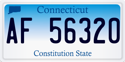 CT license plate AF56320