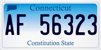 CT license plate AF56323