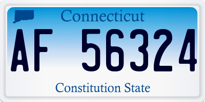 CT license plate AF56324