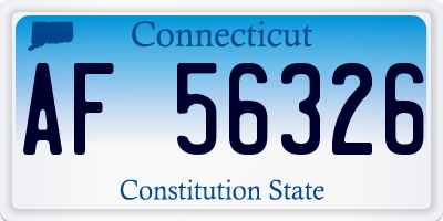 CT license plate AF56326