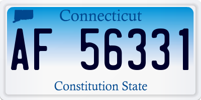 CT license plate AF56331