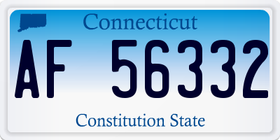 CT license plate AF56332