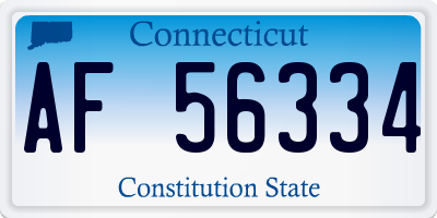 CT license plate AF56334