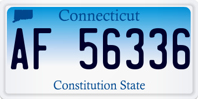 CT license plate AF56336