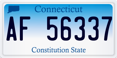 CT license plate AF56337