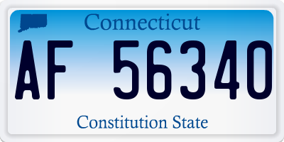 CT license plate AF56340