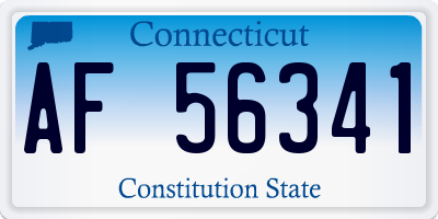 CT license plate AF56341