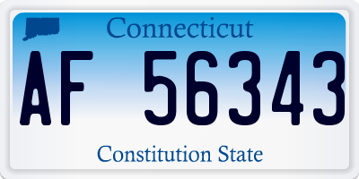 CT license plate AF56343