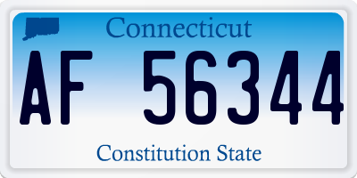 CT license plate AF56344