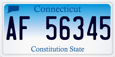 CT license plate AF56345