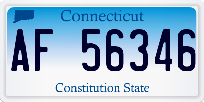 CT license plate AF56346