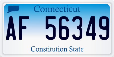 CT license plate AF56349