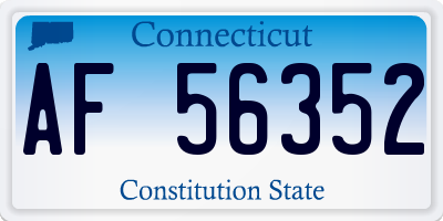 CT license plate AF56352