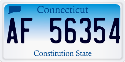 CT license plate AF56354