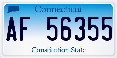 CT license plate AF56355