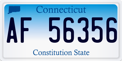 CT license plate AF56356