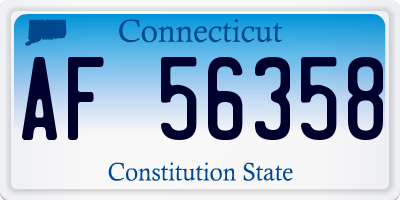 CT license plate AF56358