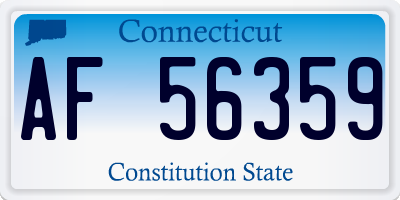 CT license plate AF56359